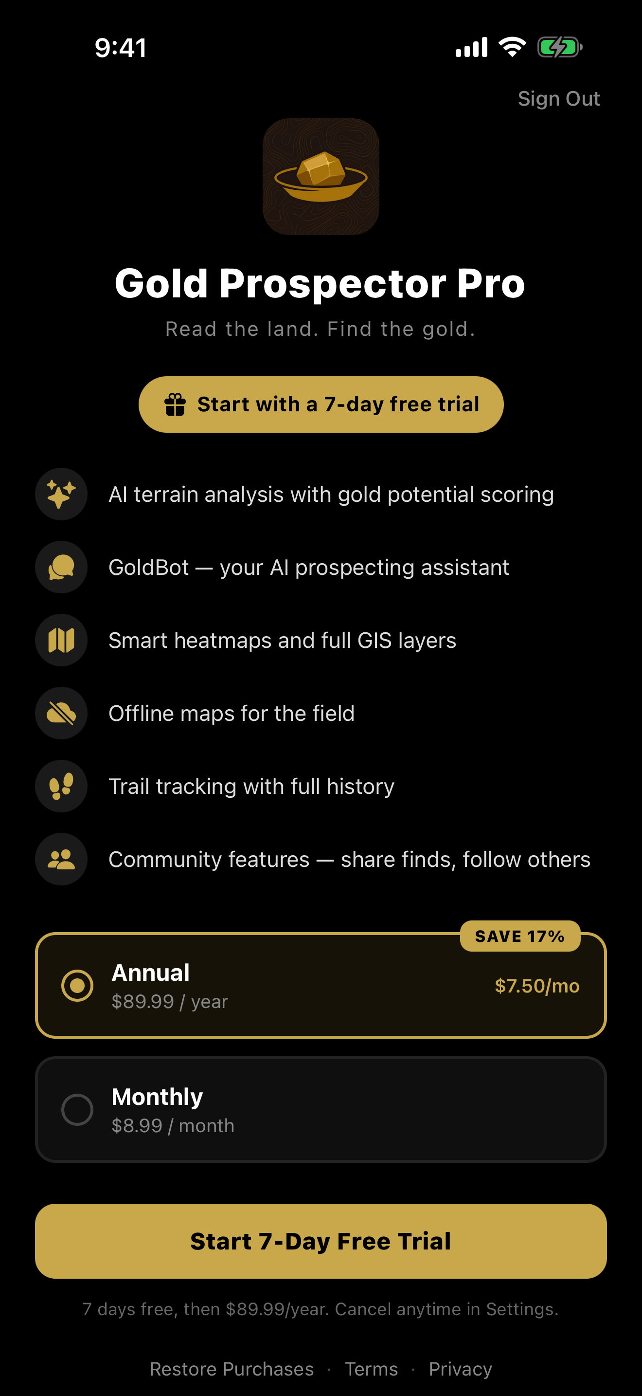 7-day free trial paywall